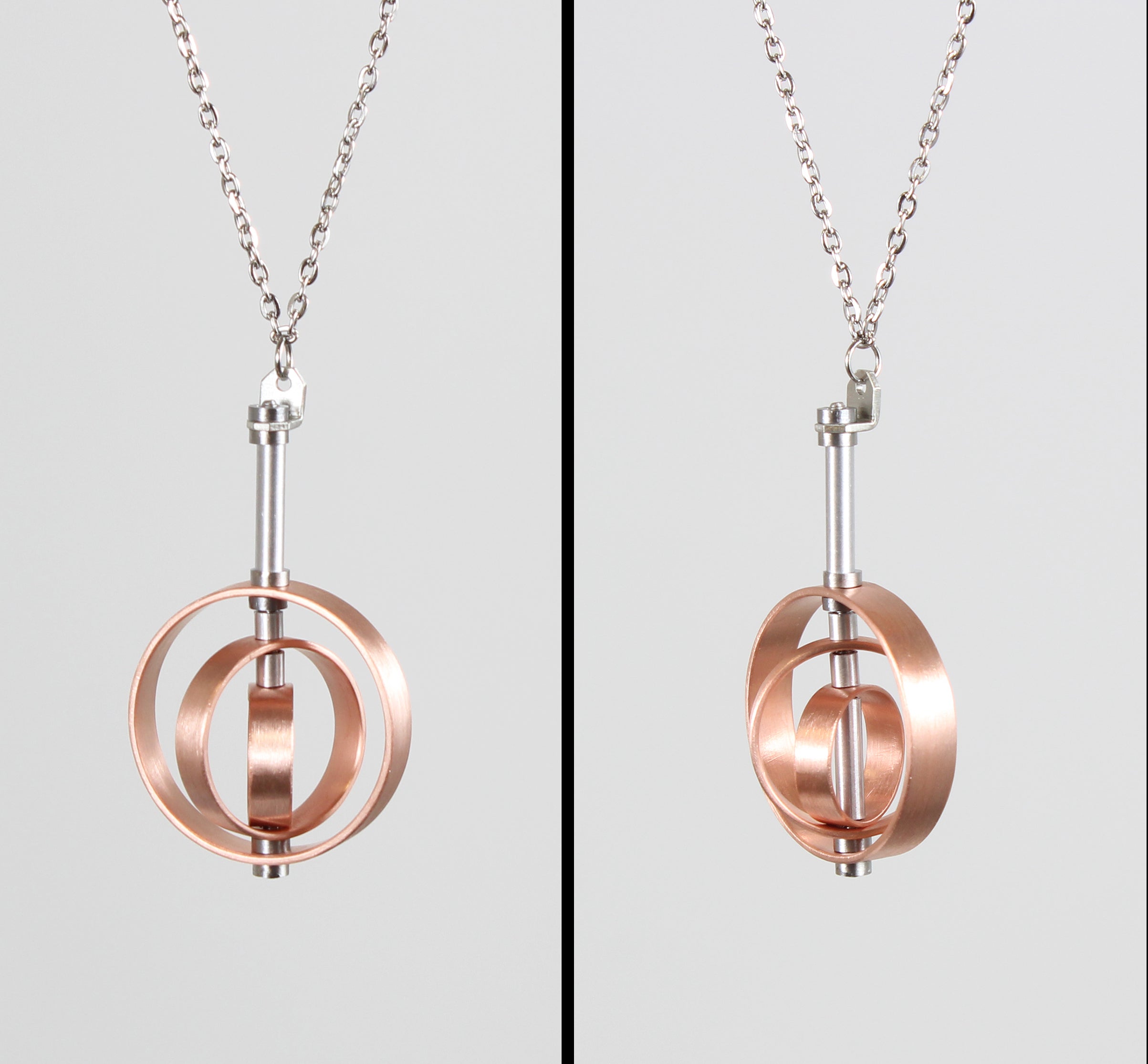 Gyro Spinner Necklace - Copper [Fidget] by Kathleen Studebaker