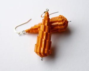 Orange Mona Paper Earrings by Babelfish Jewelry