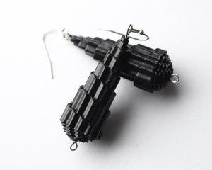 Black Mona Paper Earrings by Babelfish Jewelry