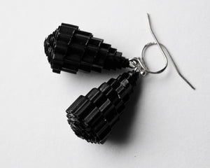 Black Drop Paper Earrings by Babelfish Jewelry