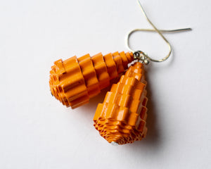 Orange Drop Paper Earrings by Babelfish Jewelry