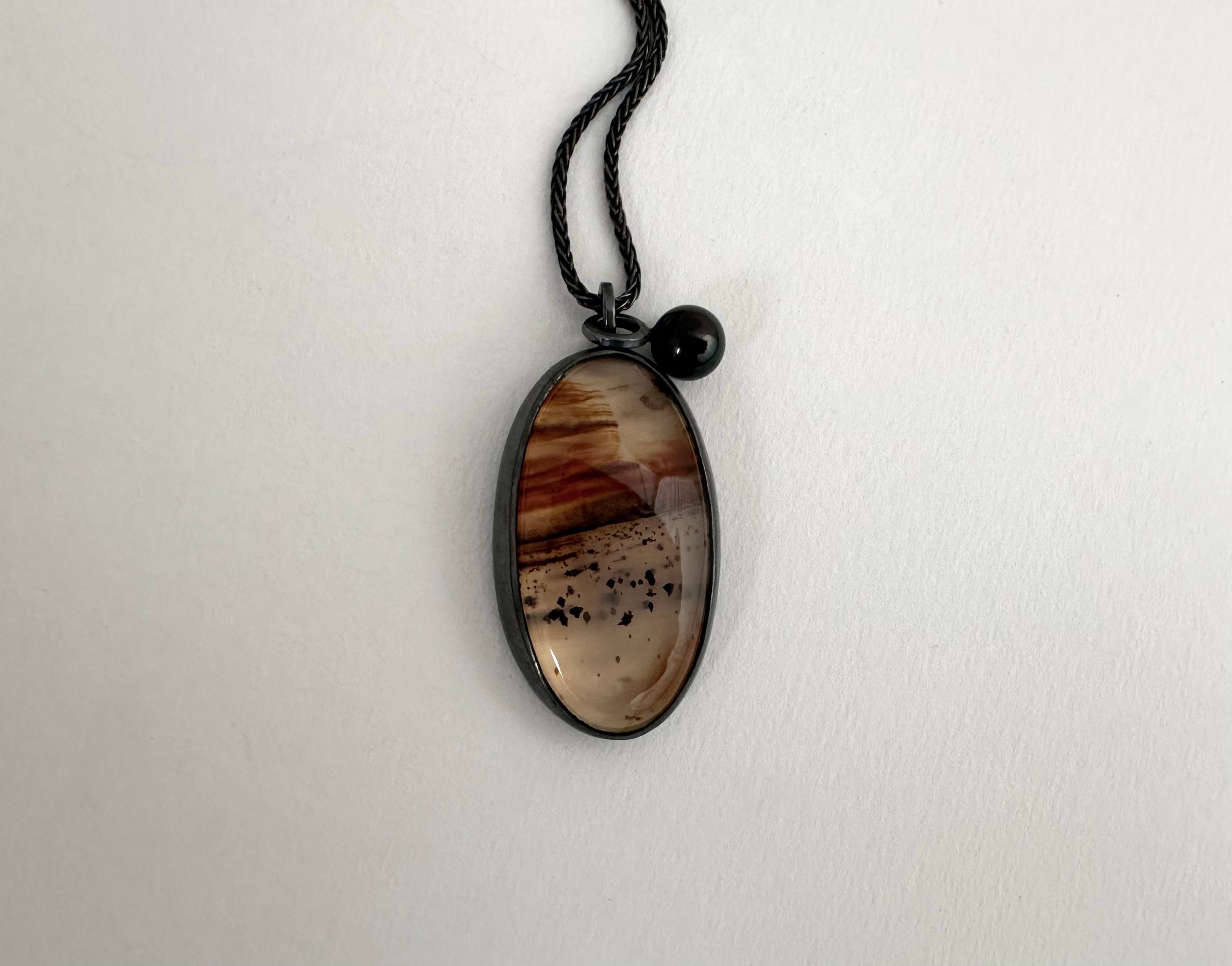 Agate and Akoya Necklace by Kara Hetz