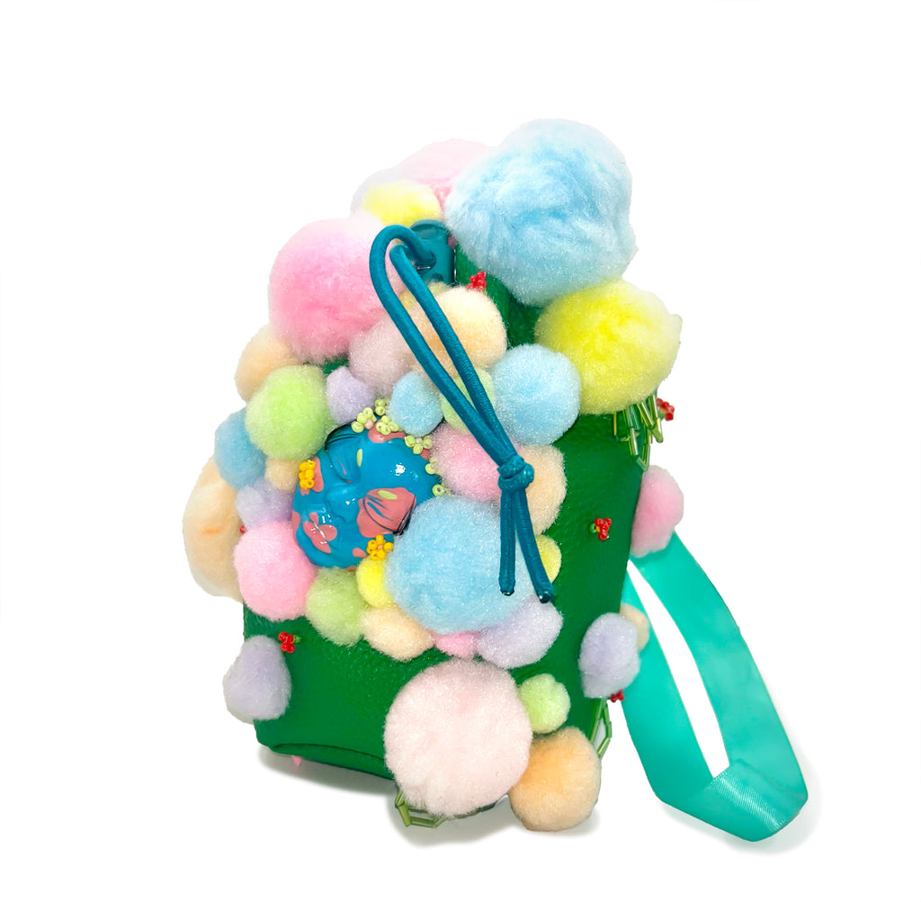 Cozy and Snug mini drawstring handbag by Candice Benton