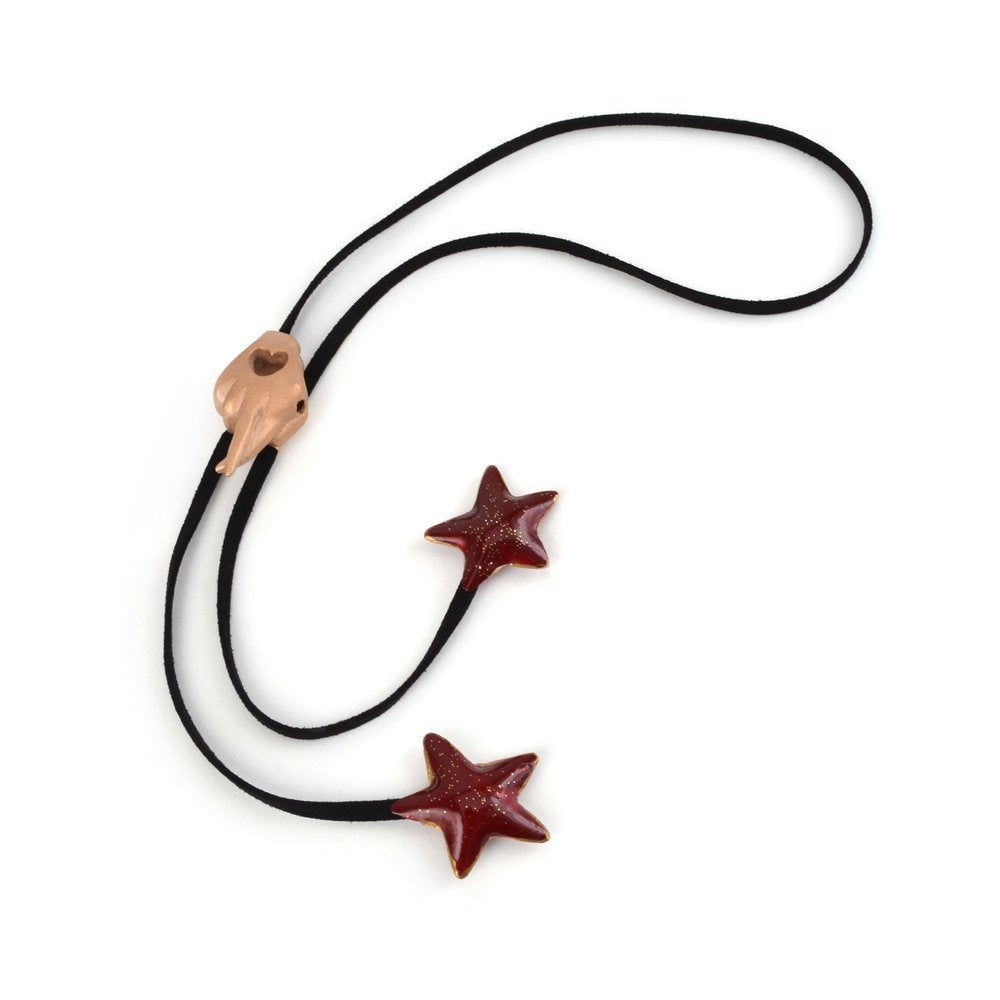 Fingers crossed and Lucky Stars Bolo Tie by Candice Benton