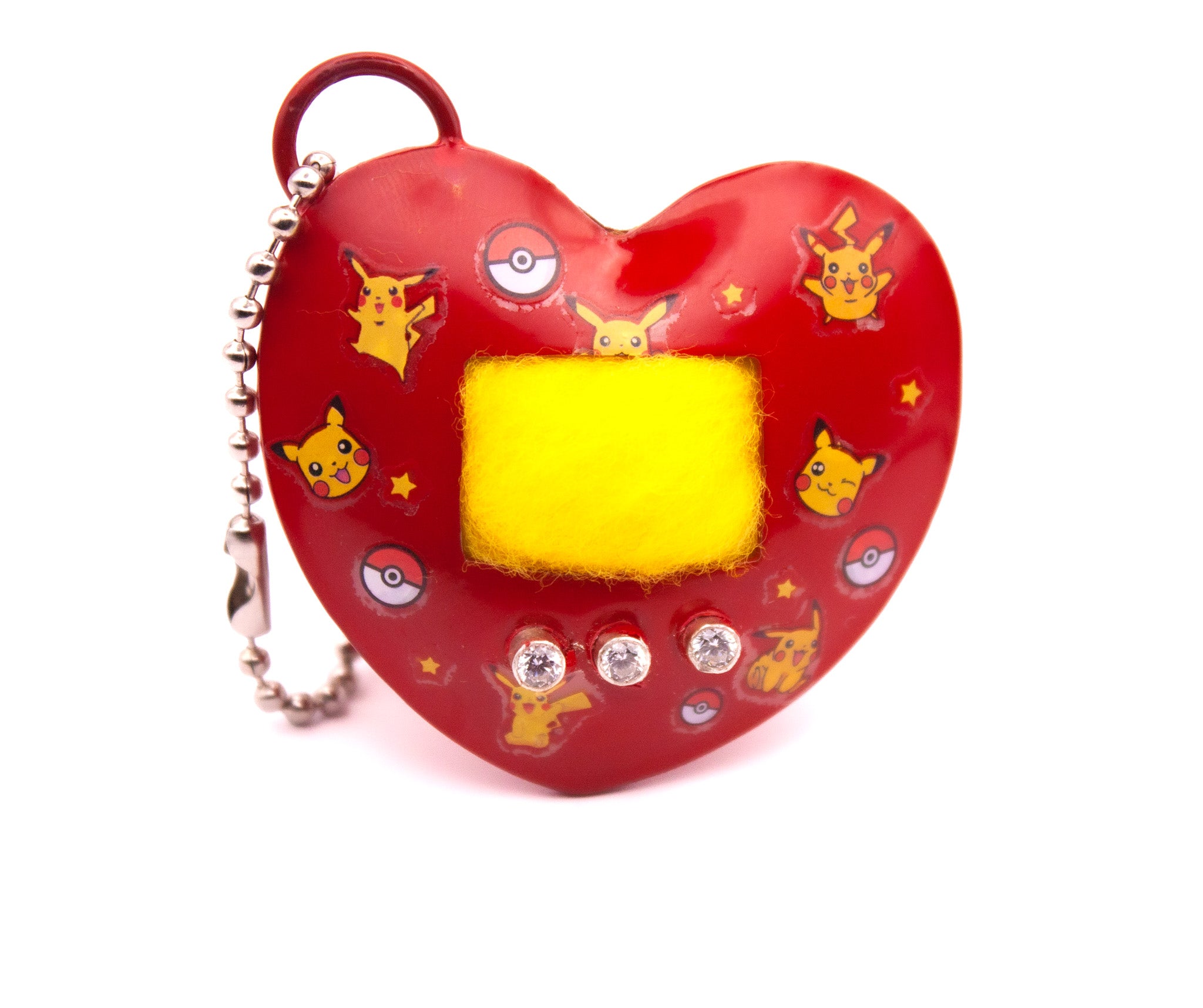 Heart spiky puff accessory for bags and clothing by Candice Benton