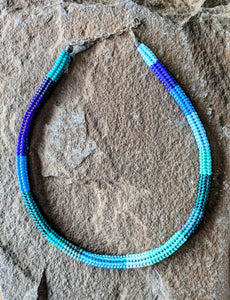 Blue-green necklace by Loominous Jewelry