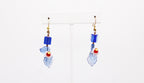 Shadows of Green Earrings - Blue Drops Flowers by Jennifer Lipman-Bartel
