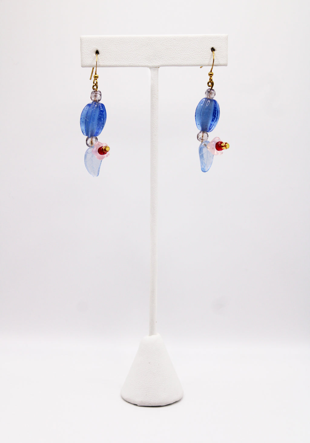Shadows of Green Earrings - Blue Drop Flowers and Bulbs by Jennifer Lipman-Bartel