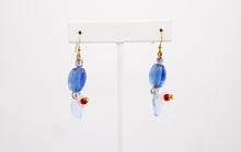 Load image into Gallery viewer, Shadows of Green Earrings - Blue Drop Flowers and Bulbs by Jennifer Lipman-Bartel
