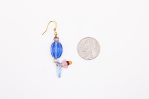 Shadows of Green Earrings - Blue Drop Flowers and Bulbs by Jennifer Lipman-Bartel