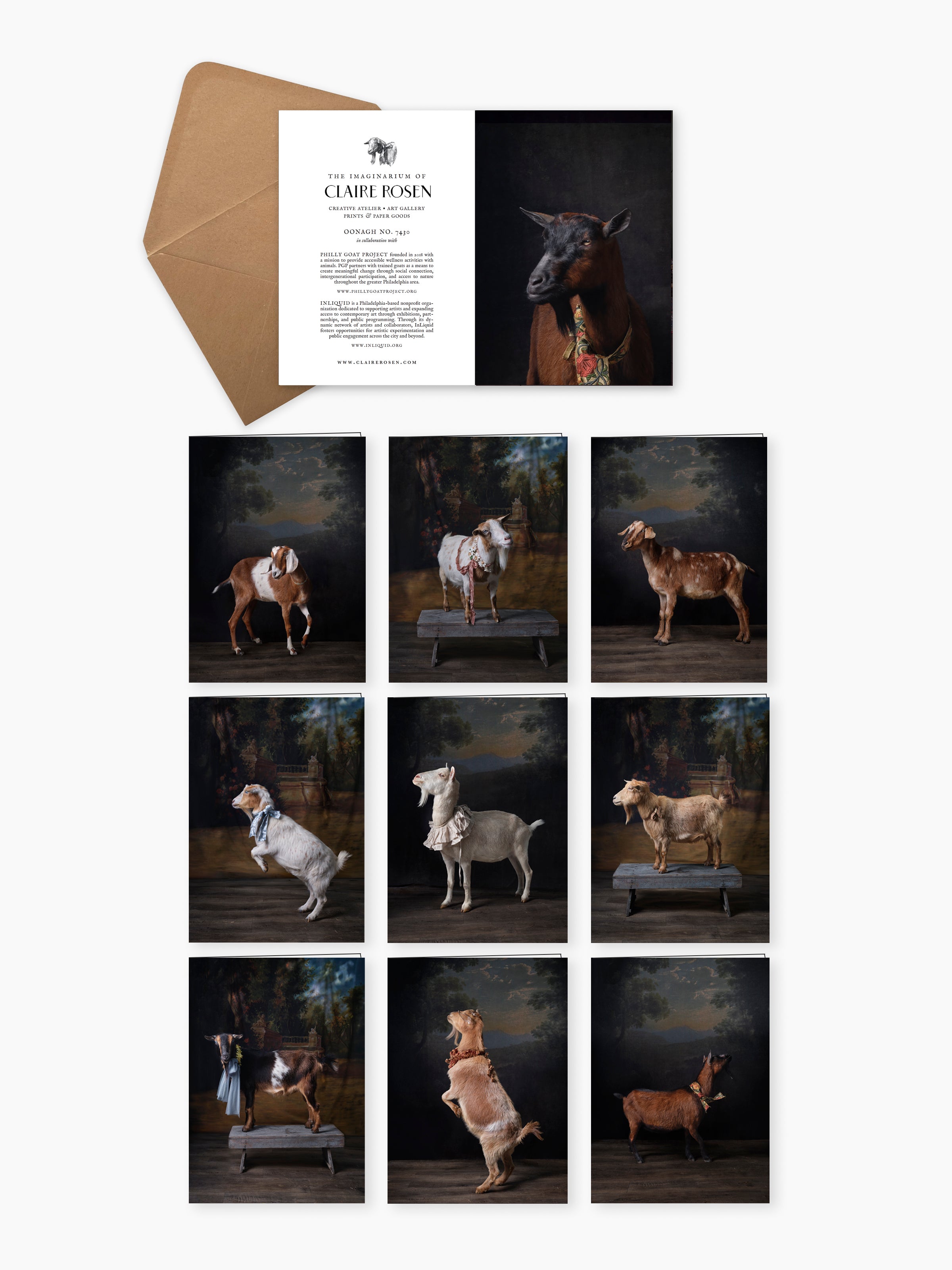 Greeting Card: Goat Portrait Set by Claire Rosen