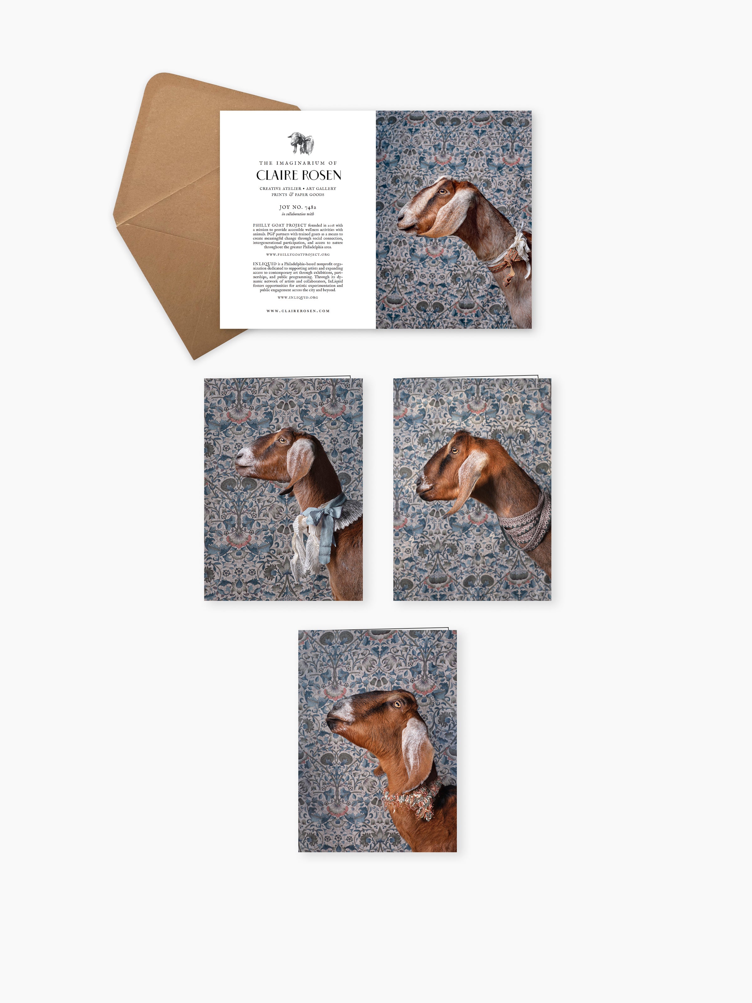 Greeting Card: Wallpaper Goats Set by Claire Rosen
