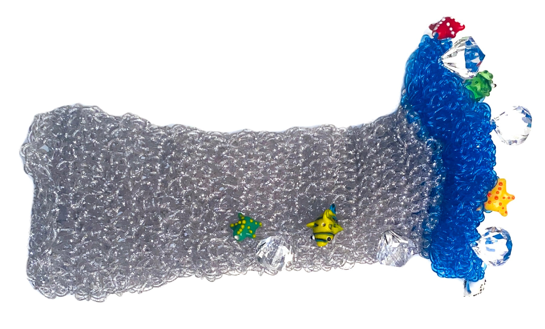 Coral Sleeve Cuff - Silver Blue by Kathleen Greco