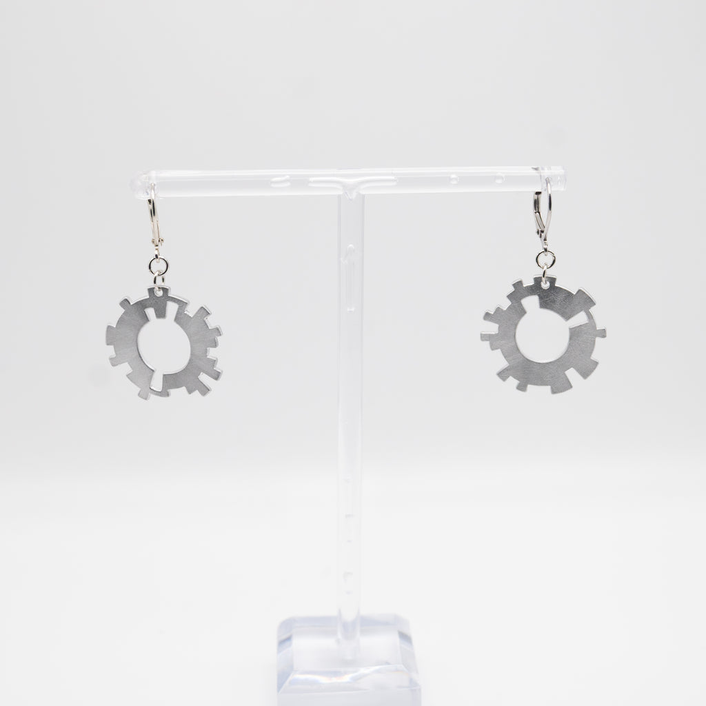 MedAlum Gear Earrings by Kathleen Studebaker