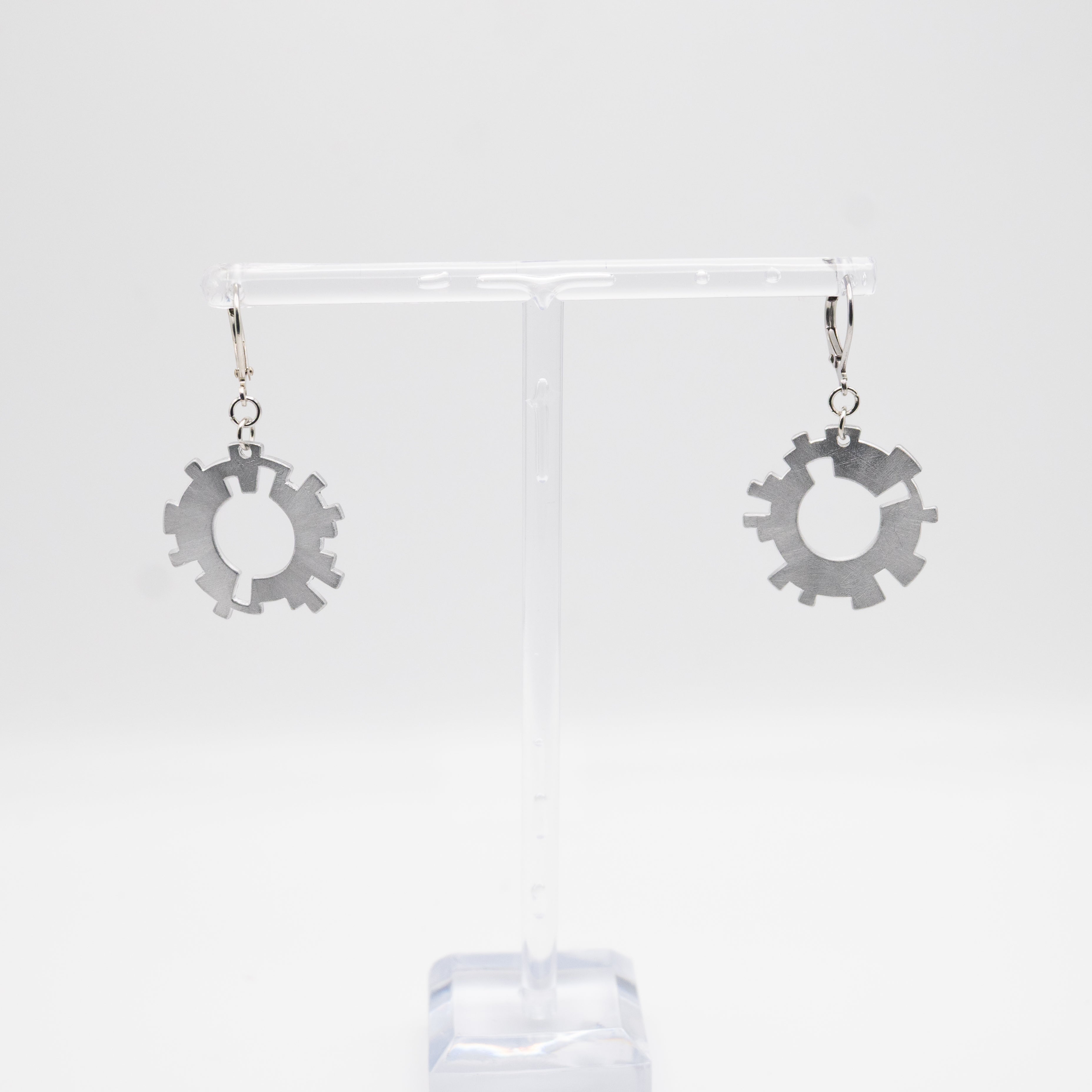 MedAlum Gear Earrings by Kathleen Studebaker