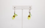 Shadows of Green Earrings - Yellow and Green Drop Flowers by Jennifer Lipman-Bartel