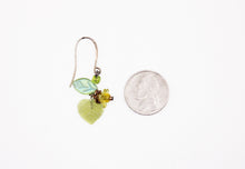 Load image into Gallery viewer, Shadows of Green Earrings - Yellow and Green Drop Flowers by Jennifer Lipman-Bartel
