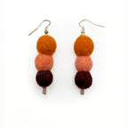 Fuzzy Ball Earrings #5 - Sunset by Teresa Shields