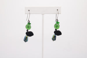 Shadows of Green Earrings 3 by Jennifer Lipman-Bartel