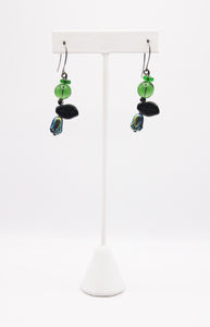 Shadows of Green Earrings 3 by Jennifer Lipman-Bartel