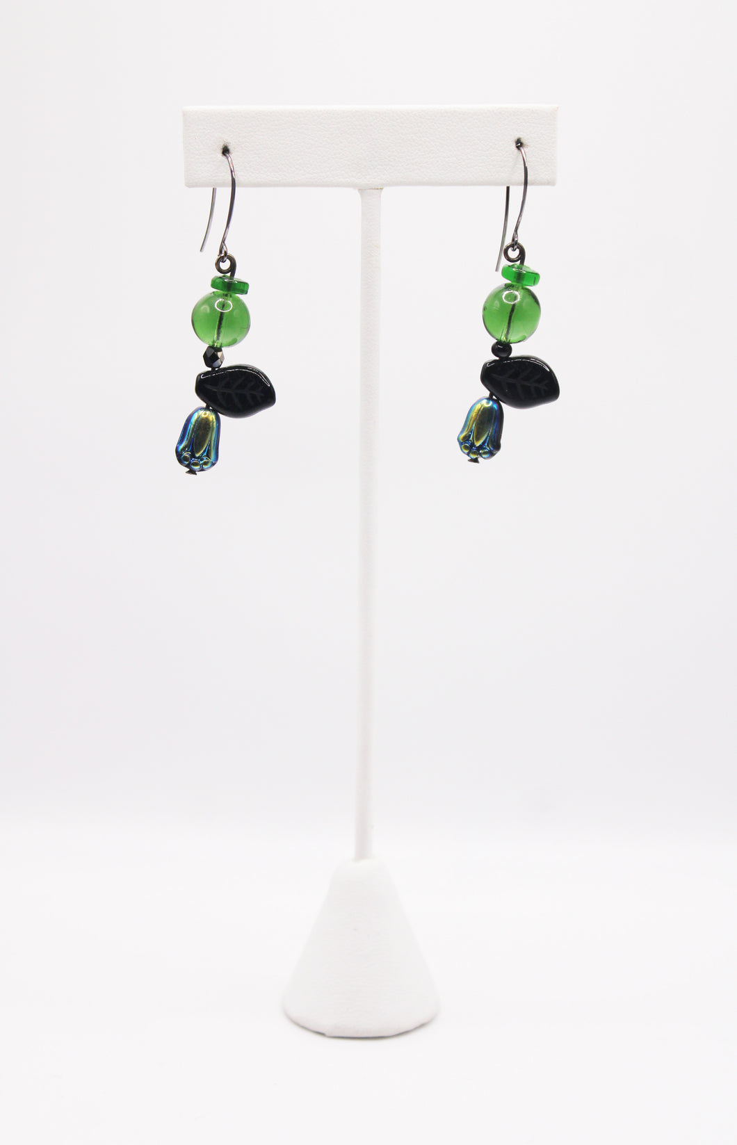 Shadows of Green Earrings 3 by Jennifer Lipman-Bartel