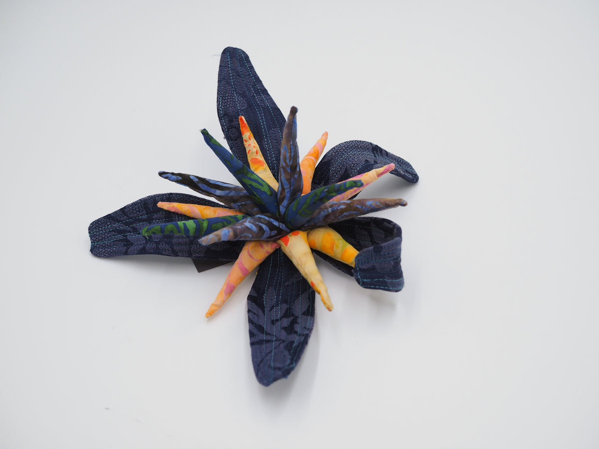 Echinacea Sweater Brooch Navy/Blue by Andrea Finch