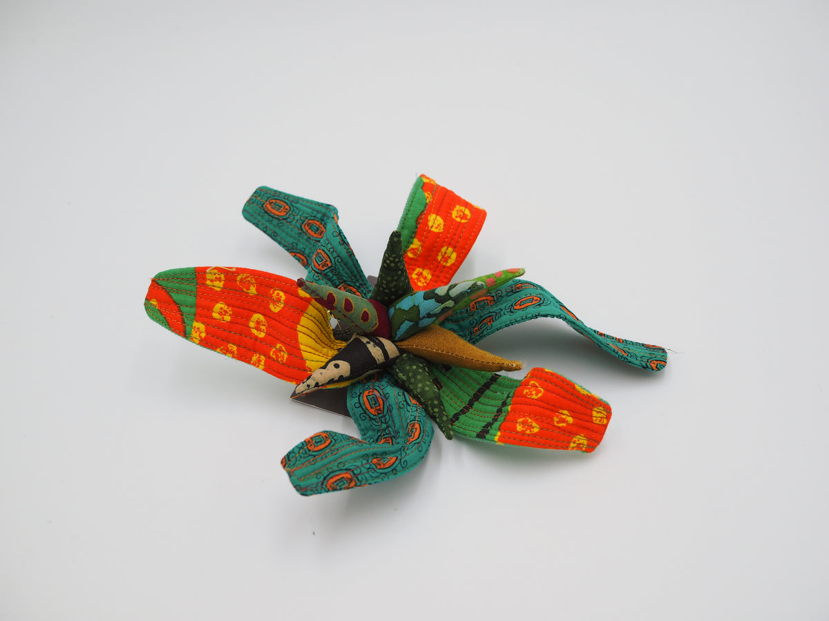 Echinacea Sweater Brooch Orange/Green by Andrea Finch