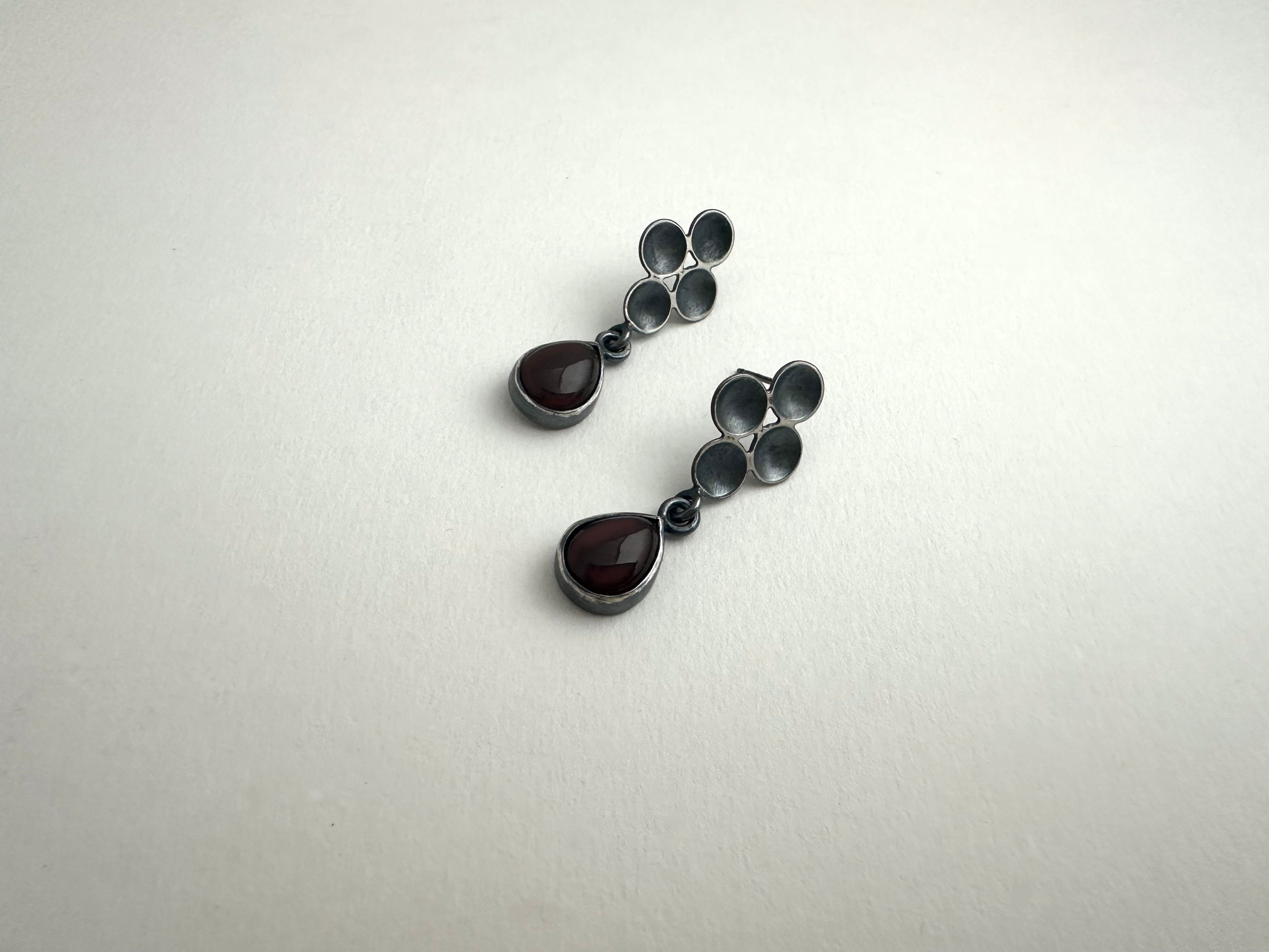Four of Cups Earrings with Red Onyx by Kara Hetz