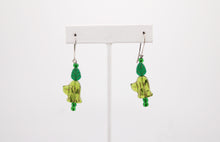 Load image into Gallery viewer, Shadows of Green Earrings - Green Cat Flowers by Jennifer Lipman-Bartel (Copy) (Copy)
