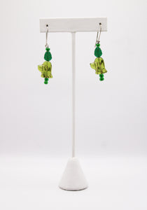 Shadows of Green Earrings - Green Cat Flowers by Jennifer Lipman-Bartel (Copy) (Copy)