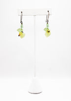 Shadows of Green Earrings - Yellow and Green Drop Flowers by Jennifer Lipman-Bartel