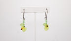 Shadows of Green Earrings - Yellow and Green Drop Flowers by Jennifer Lipman-Bartel