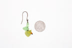 Shadows of Green Earrings - Yellow and Green Drop Flowers by Jennifer Lipman-Bartel