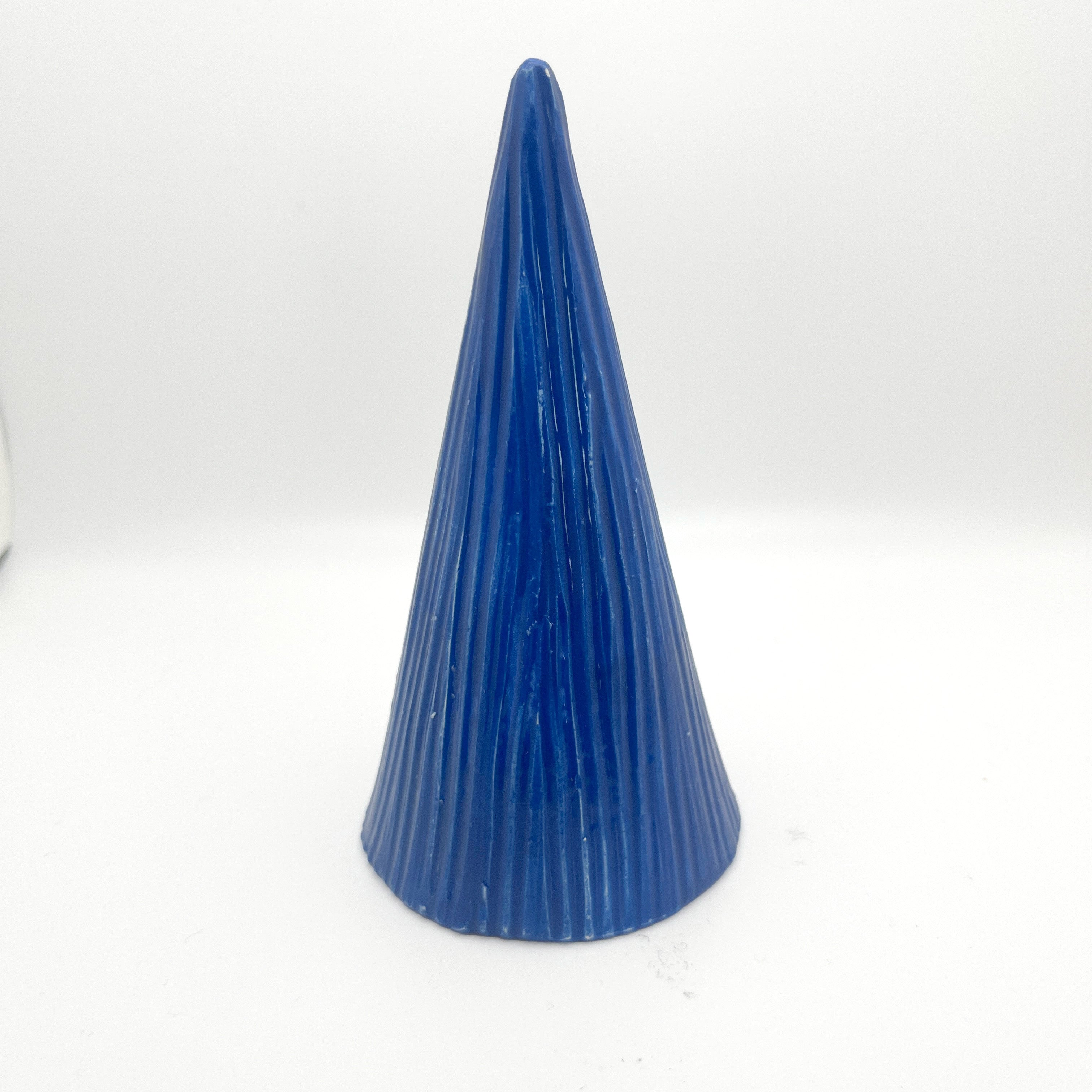 Blue cone - circle base, striped texture by Lynne Berman