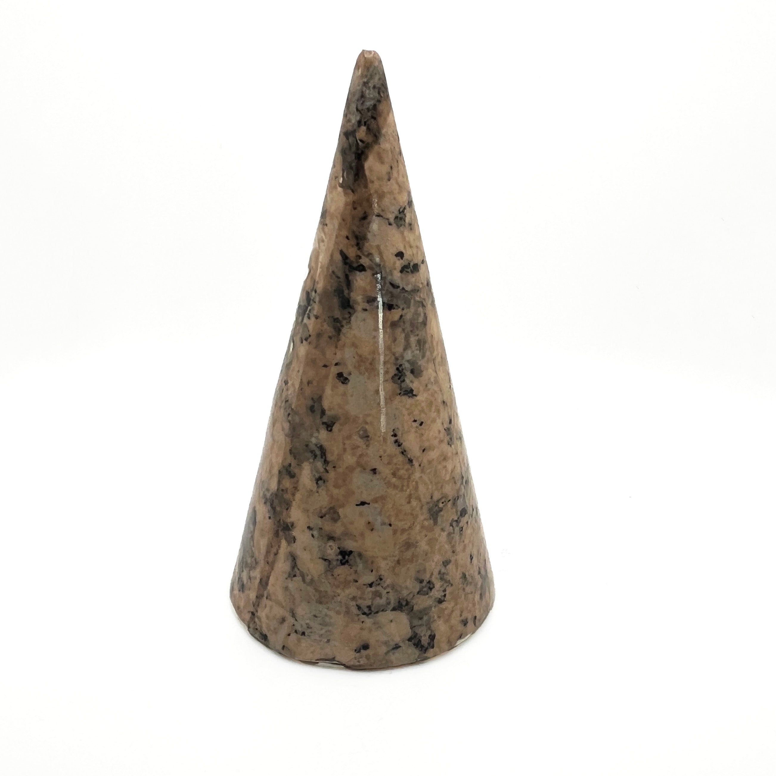 Marble cone - circle base, bronze by Lynne Berman