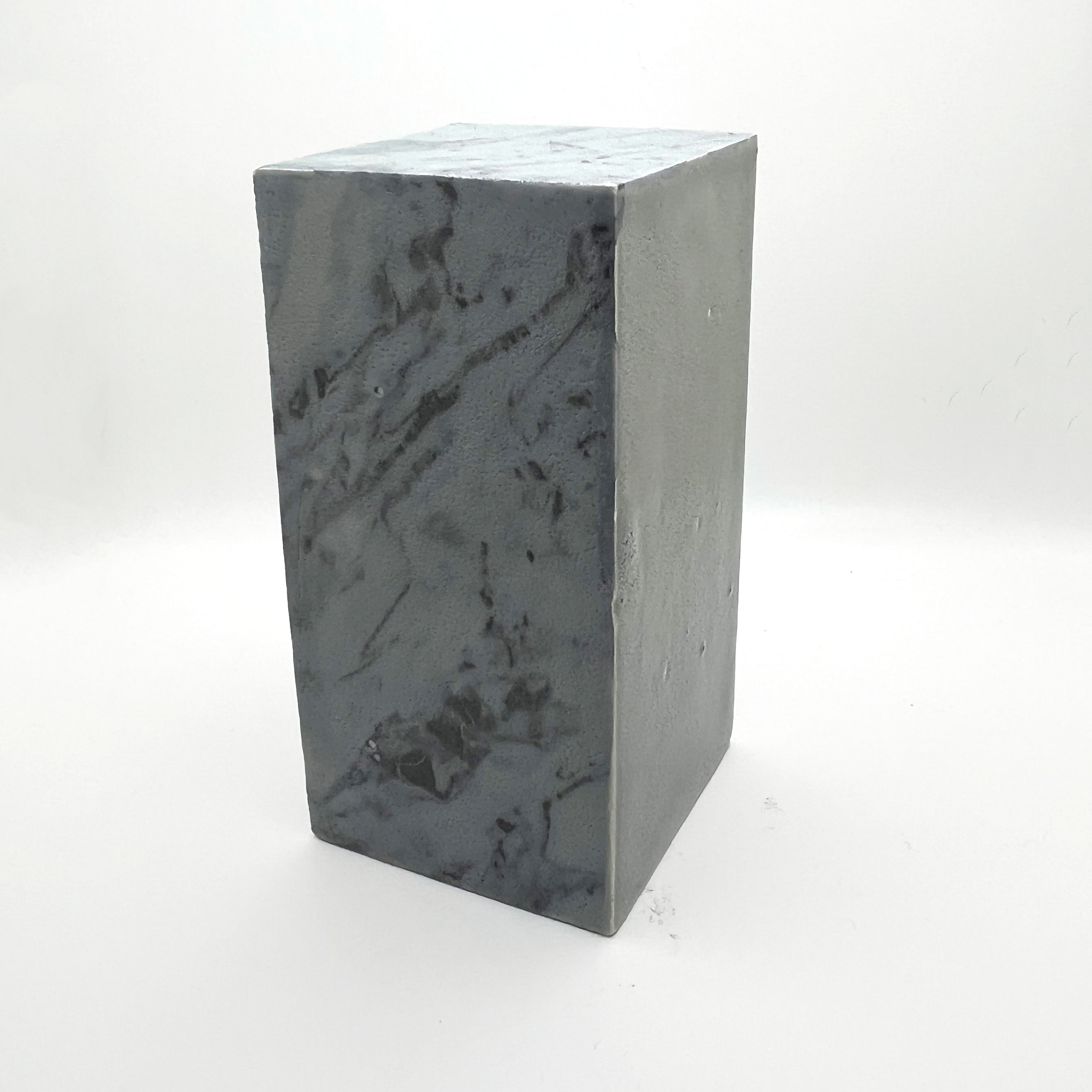 Grey half marbled rectangle by Lynne Berman