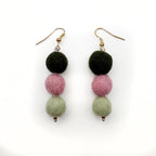 Fuzzy Ball Earrings #12 - Winter Pastels by Teresa Shields