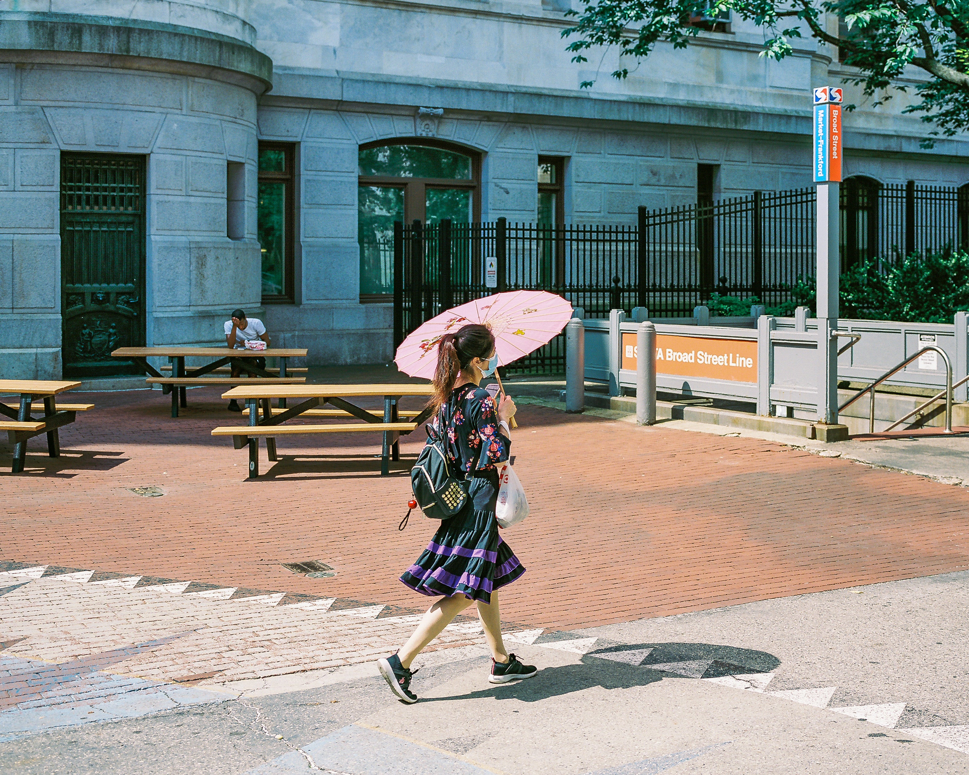 City Hall, Pink Umbrella by Jaime Alvarez