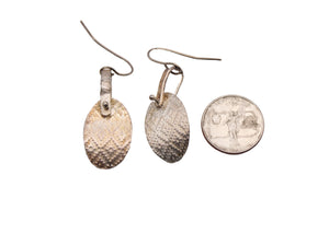 Patterned Sterling Silver Dangling Earrings by Kaaren Lobel