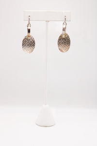 Patterned Sterling Silver Dangling Earrings by Kaaren Lobel