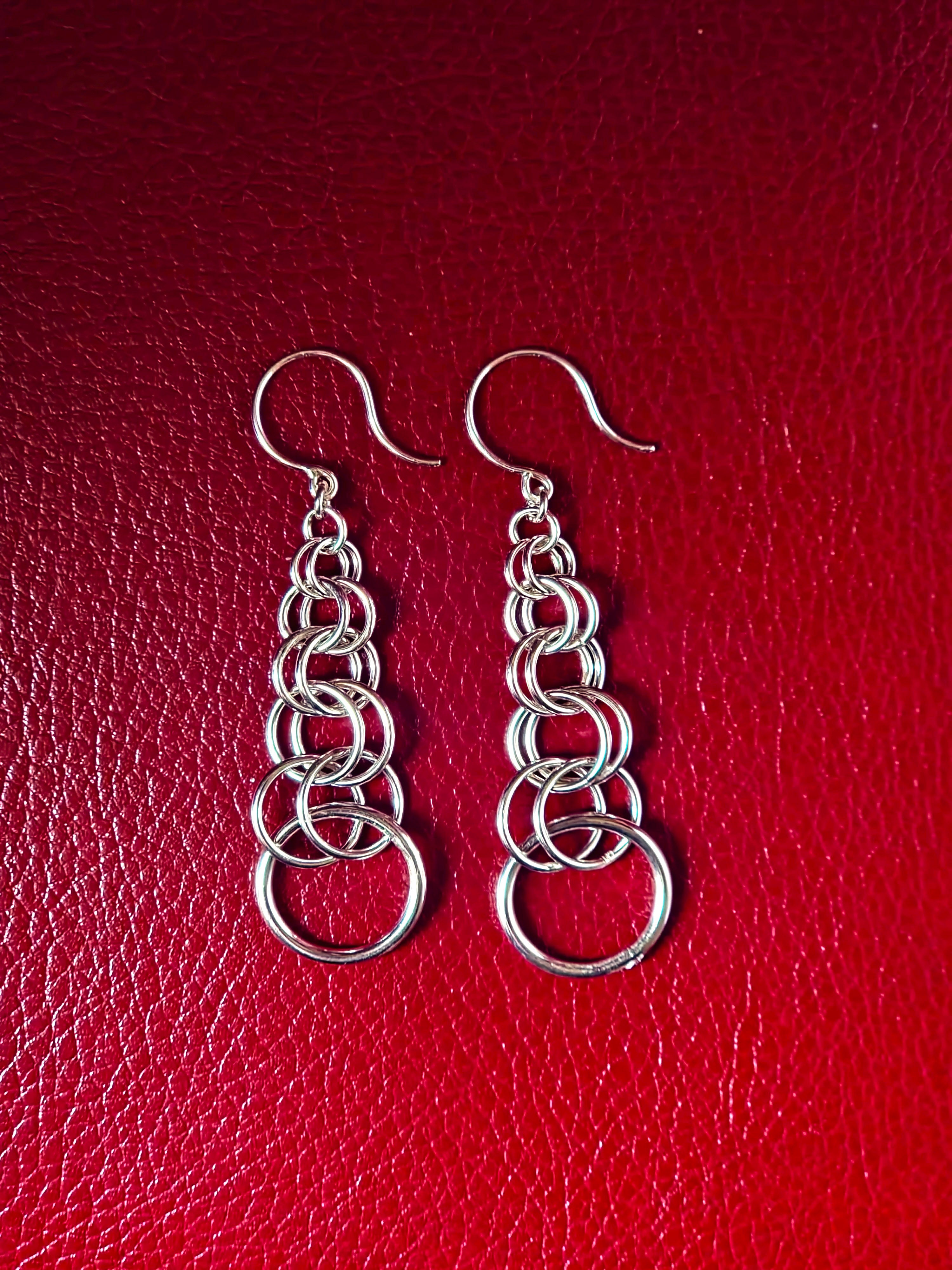 Graduated Chain Earrings by Wynonna Metals