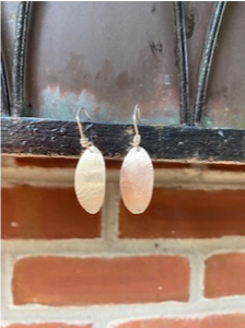 Patterned Sterling Silver Oval earrings