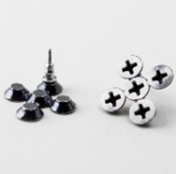 Silver X Screw Earrings by Stacey Lee Webber
