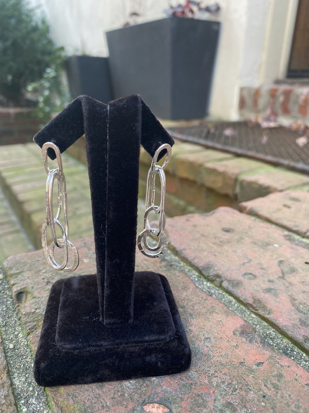 Long Dangling Sterling Silver Earrings