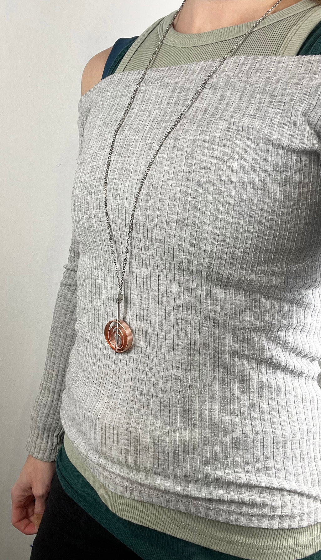 Gyro Spinner Necklace - Copper [Fidget] by Kathleen Studebaker