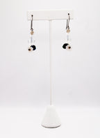 Shadows of Green Earrings - White Drop Flowers by Jennifer Lipman-Bartel