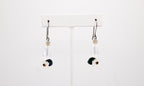 Shadows of Green Earrings - White Drop Flowers by Jennifer Lipman-Bartel