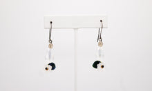 Load image into Gallery viewer, Shadows of Green Earrings - White Drop Flowers by Jennifer Lipman-Bartel
