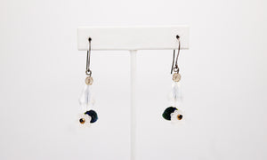 Shadows of Green Earrings - White Drop Flowers by Jennifer Lipman-Bartel