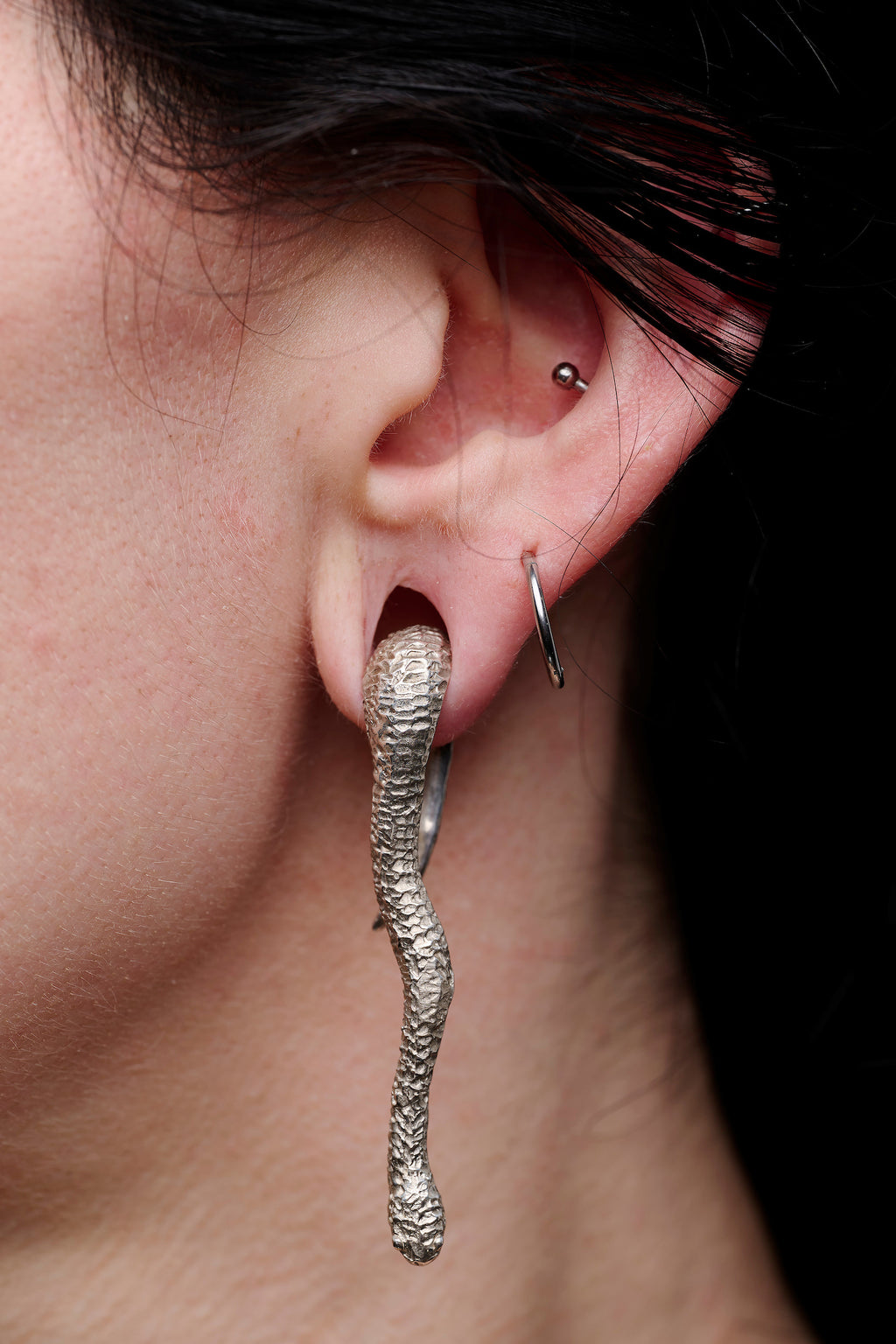 Snake Weight Earrings by Wynonna Metals